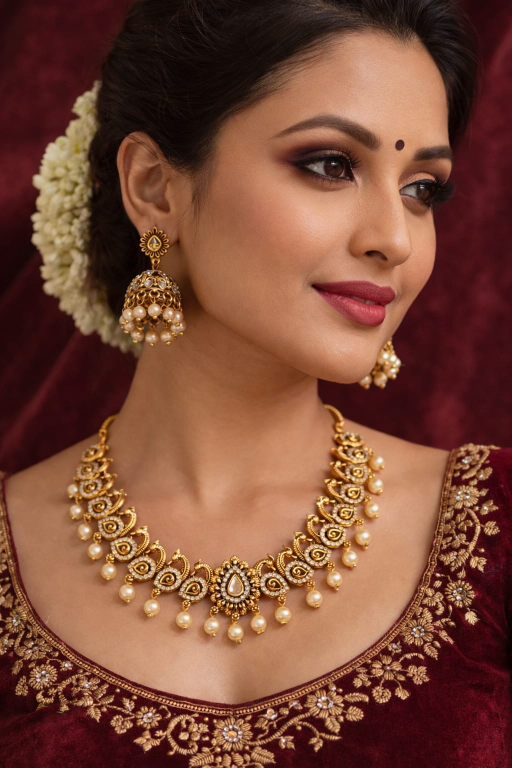 Elegant Peacock Pearl Necklace Set