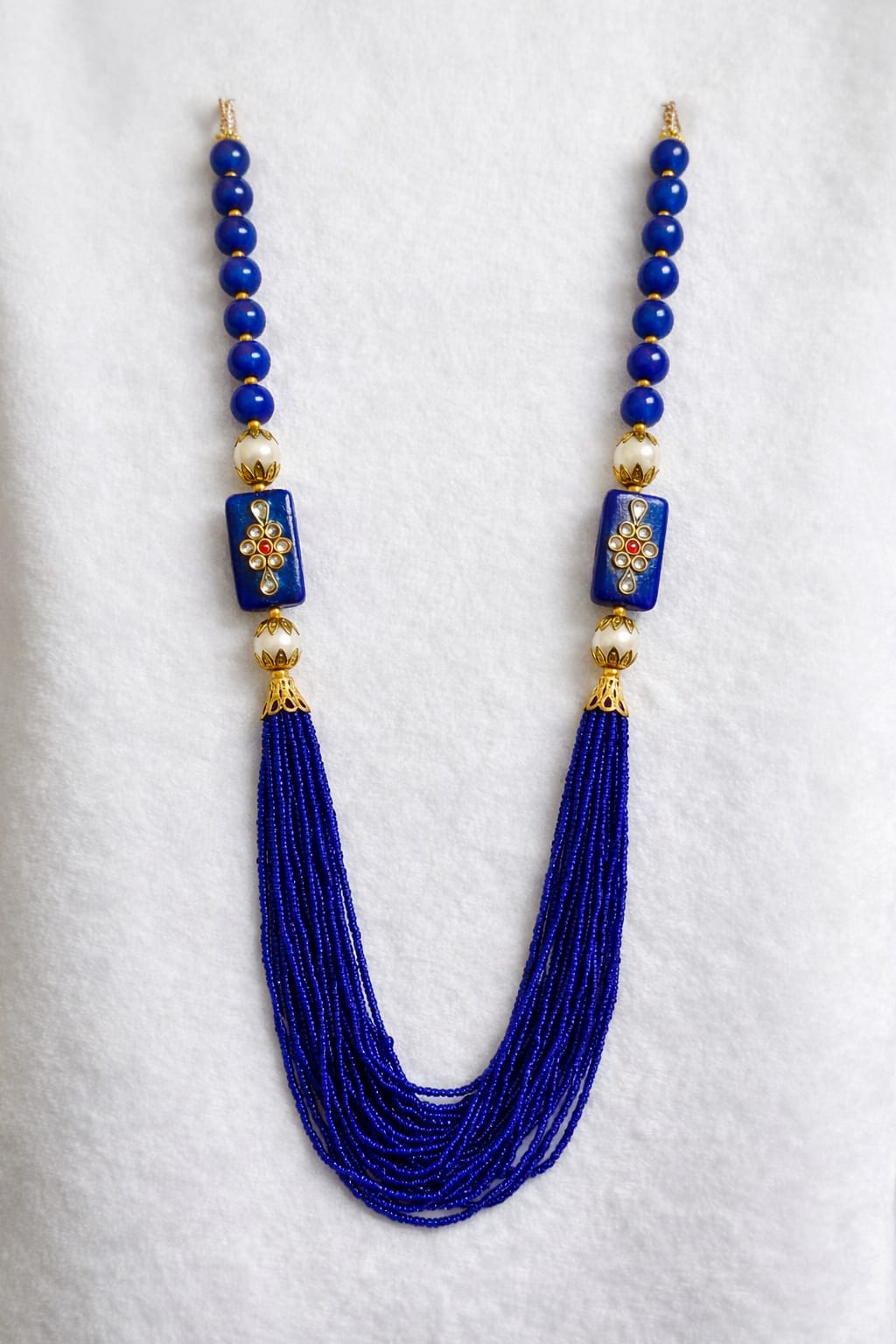 Royal Blue Multi-Layer Beaded Hara Necklace
