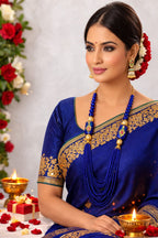 Royal Blue Multi-Layer Beaded Hara Necklace