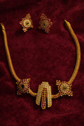 Antique Ruby & Emerald Pendant Necklace Set