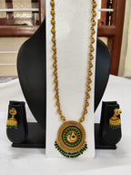 Temple Peacock Pendant Long Haram Set