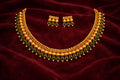Traditional Green Stone Choker Necklace Set