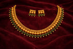 Traditional Green Stone Choker Necklace Set