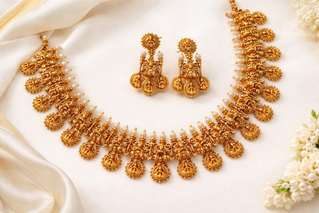 Traditional Lakshmi Temple Necklace Set