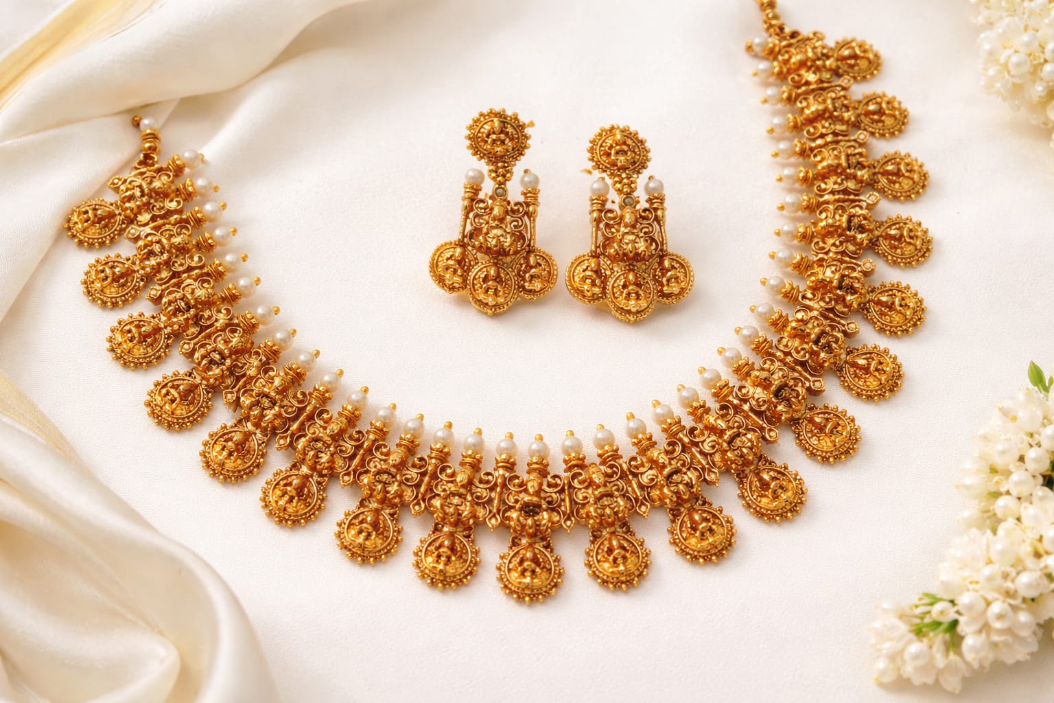 Traditional Lakshmi Temple Necklace Set