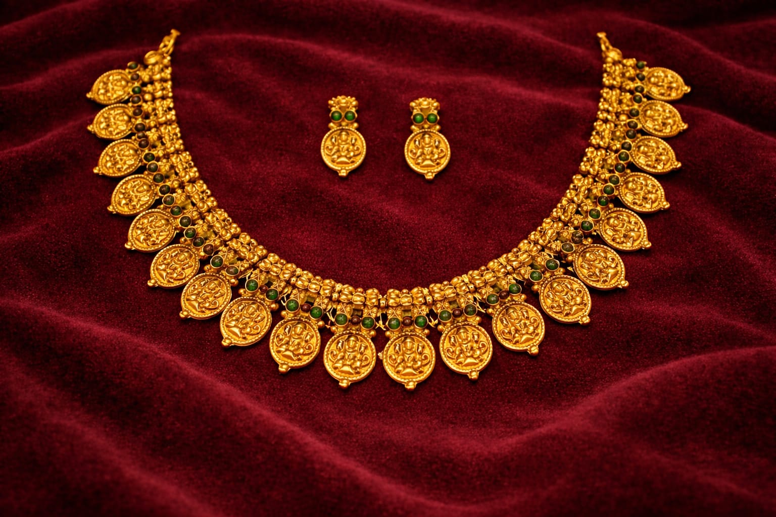 Lakshmi Coin Temple Necklace Set