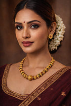 Traditional Antique Gold Beaded Necklace Set