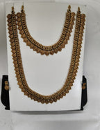 Traditional Double Layer Lakshmi Coin Temple Necklace Set