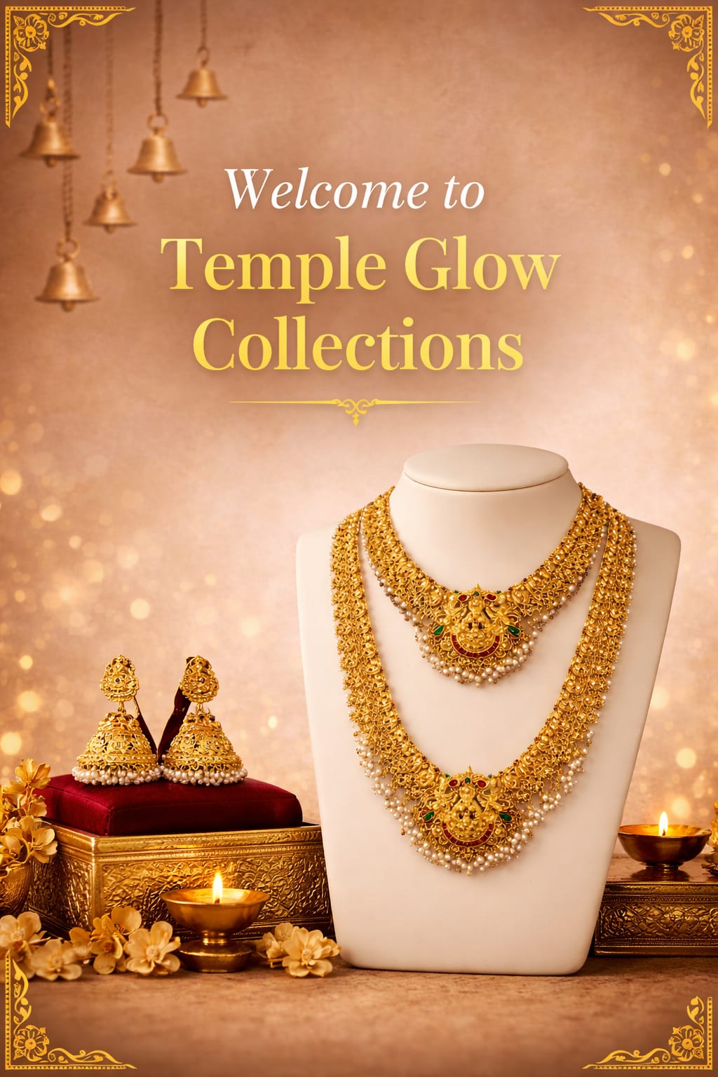 Traditional Double Layer Lakshmi Coin Temple Necklace Set