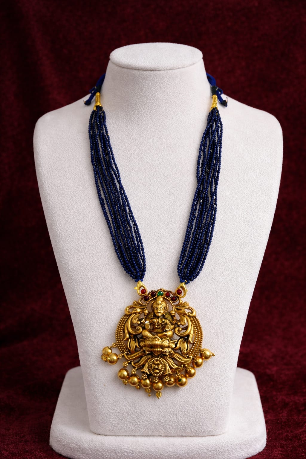 Lakshmi Royal Blue Beads Haram