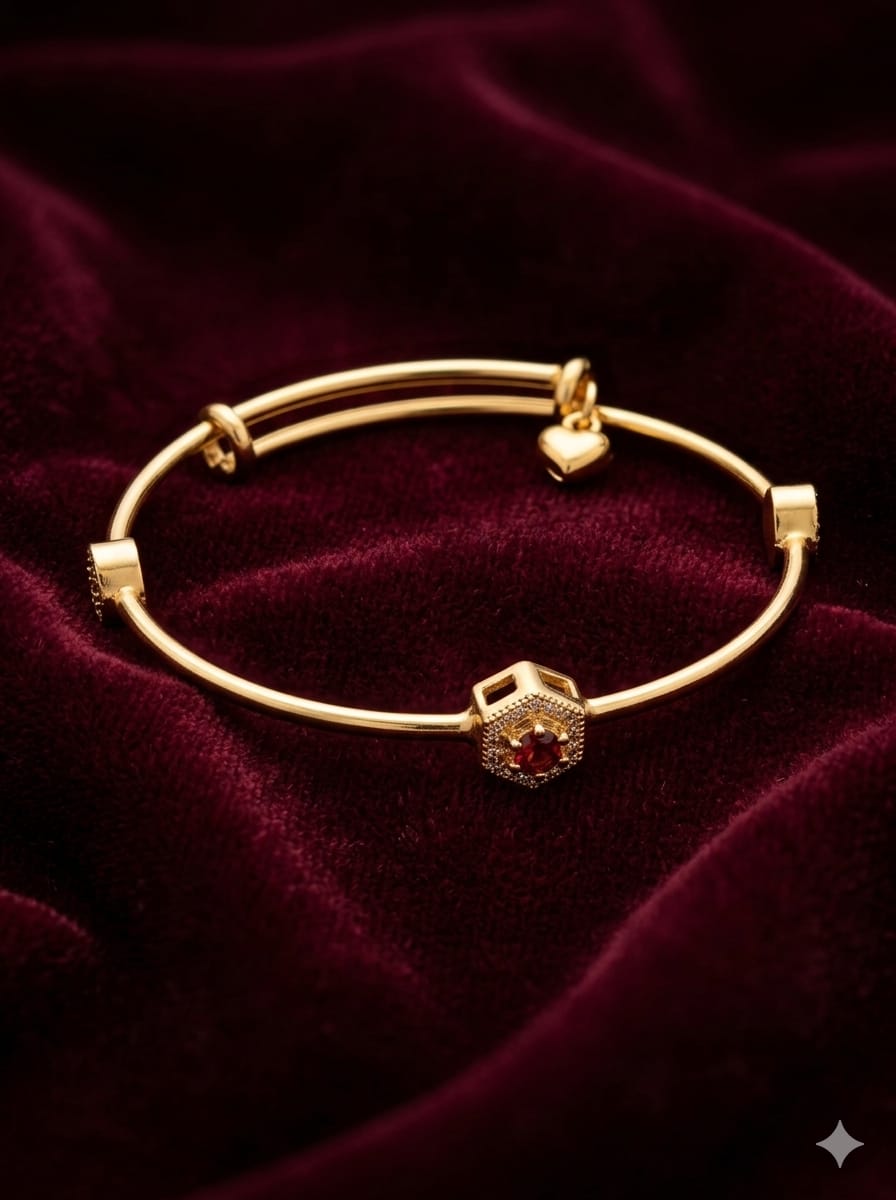 Ruby Charm Adjustable Bangle