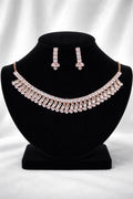 Rose Gold AD Stone Designer Necklace Set